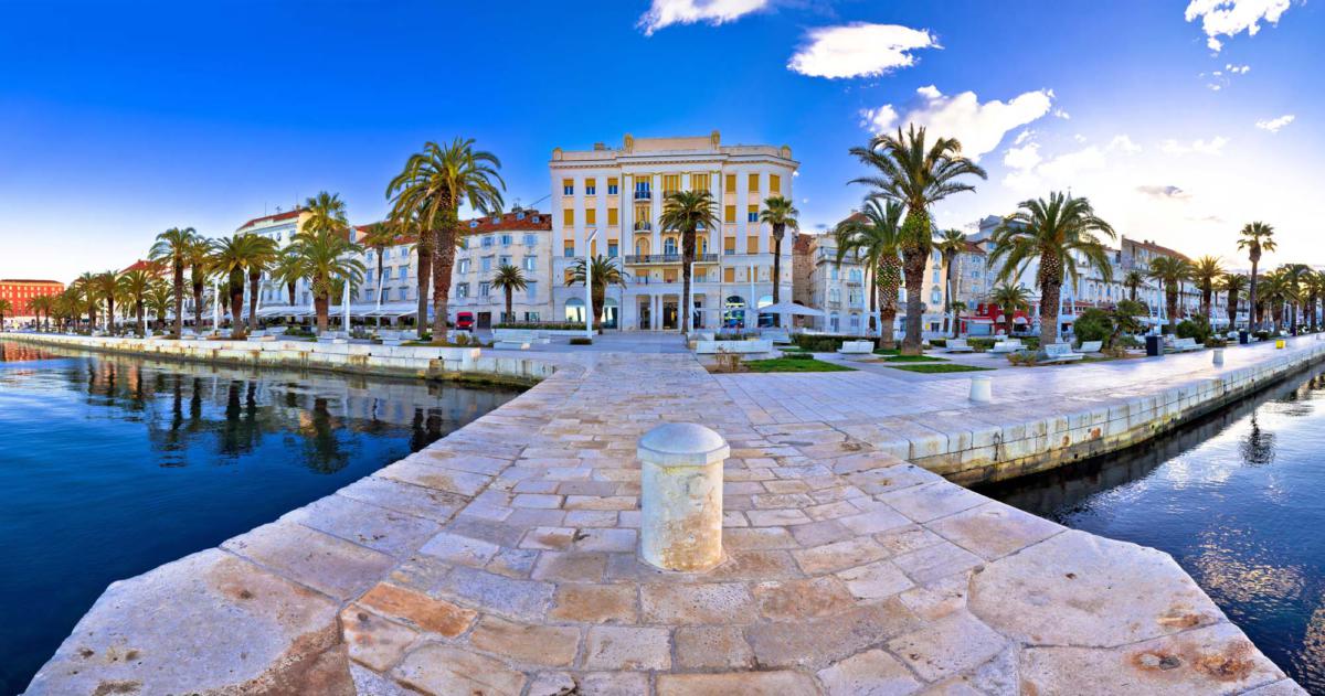 Split,Waterfront,Panoramic,View,From,Pier,,Dalmatia,,Croatia